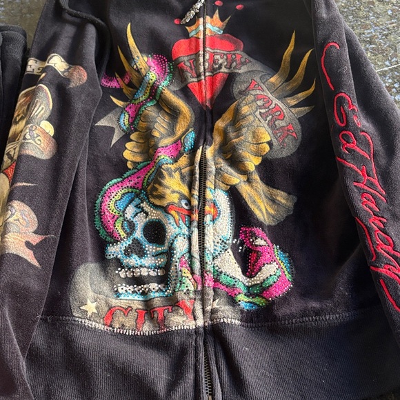 Ed Hardy Other - Ed Hardy soft Multicolor Graphic Zip-Up and joggers.